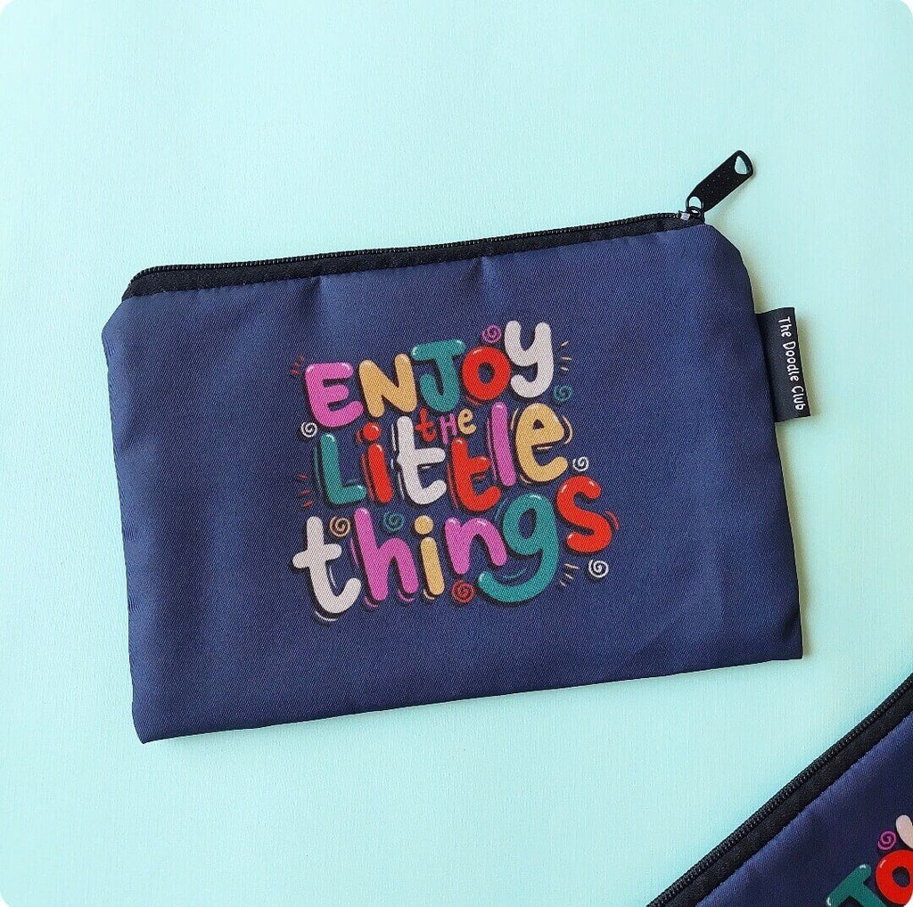 Enjoy the little things Blue Pouch
