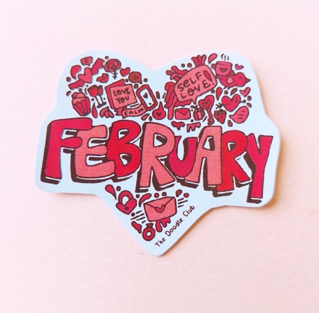 February Doodle Sticker