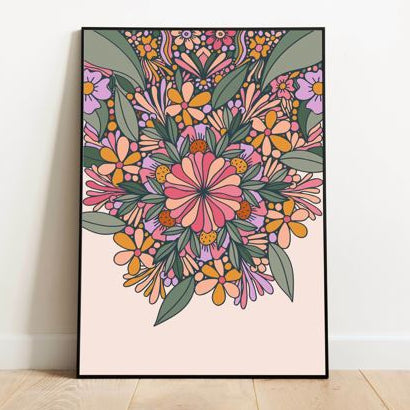 Floral Doodle Aesthetic Crystal Frame (Pre-paid)