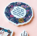 Blessed Home Floral Ring Acrylic Magnet