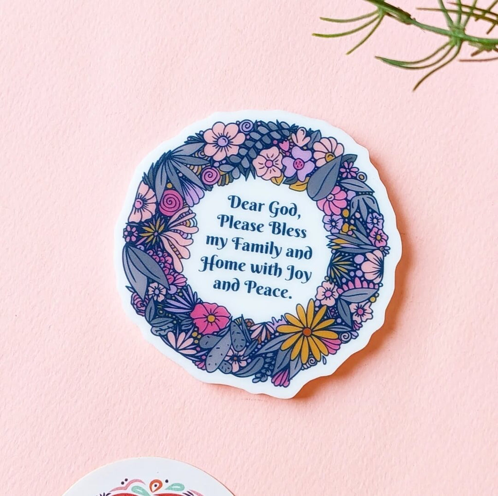 Blessed Home Floral Ring Acrylic Magnet