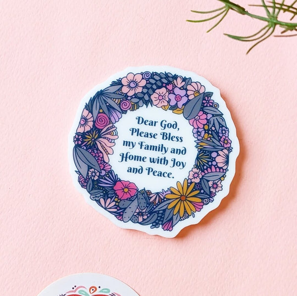 Blessed Home Floral Ring Acrylic Magnet