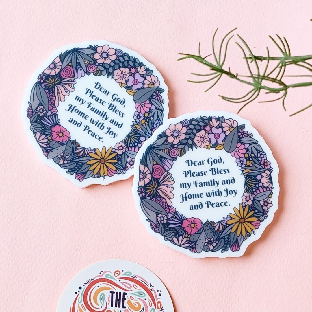 Blessed Home Floral Ring Acrylic Magnet