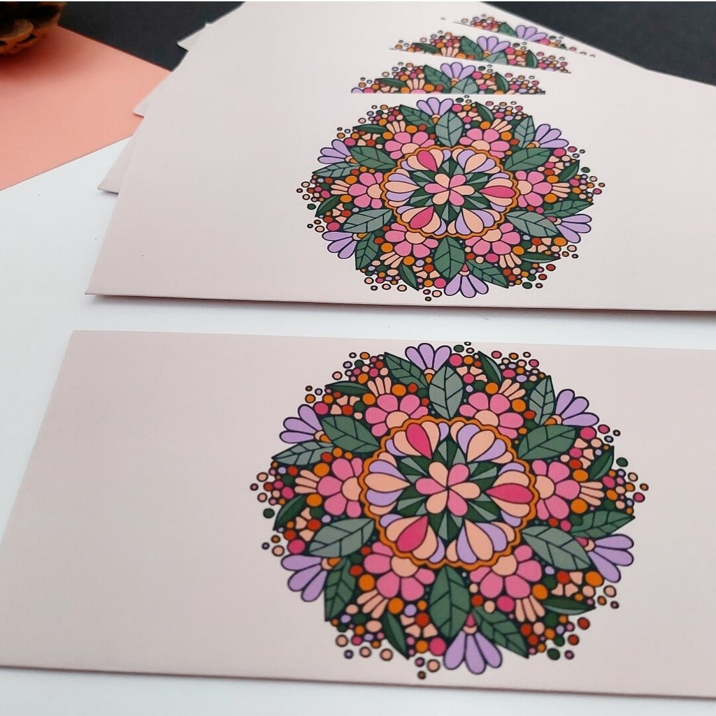 Floral Doodle Center Envelopes