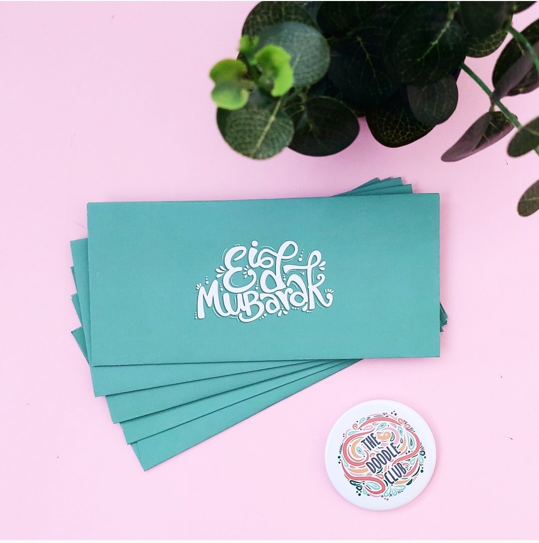 Fresh Green - Eid Mubarak Envelopes