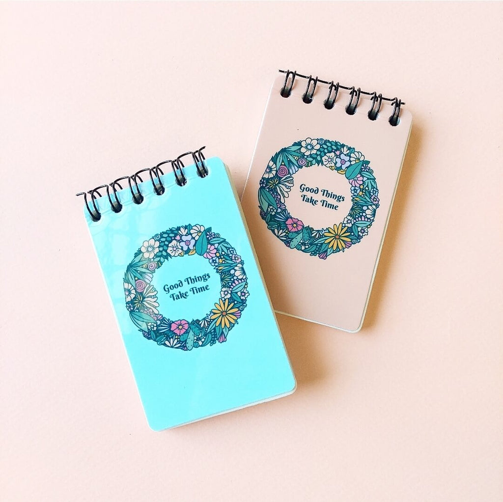 Good things take time Pink Mini Notepad