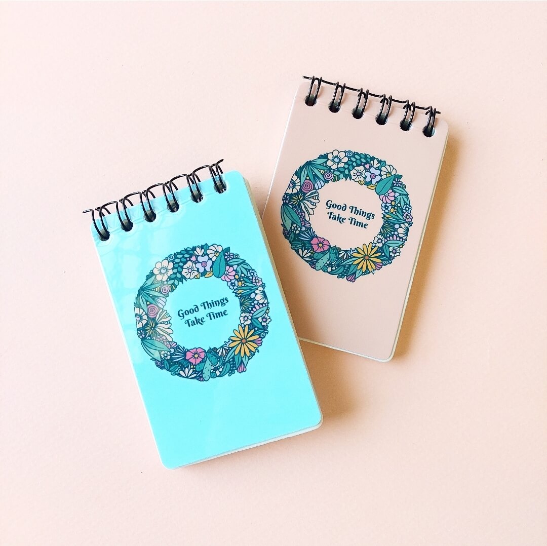 Good things take time Pink Mini Notepad