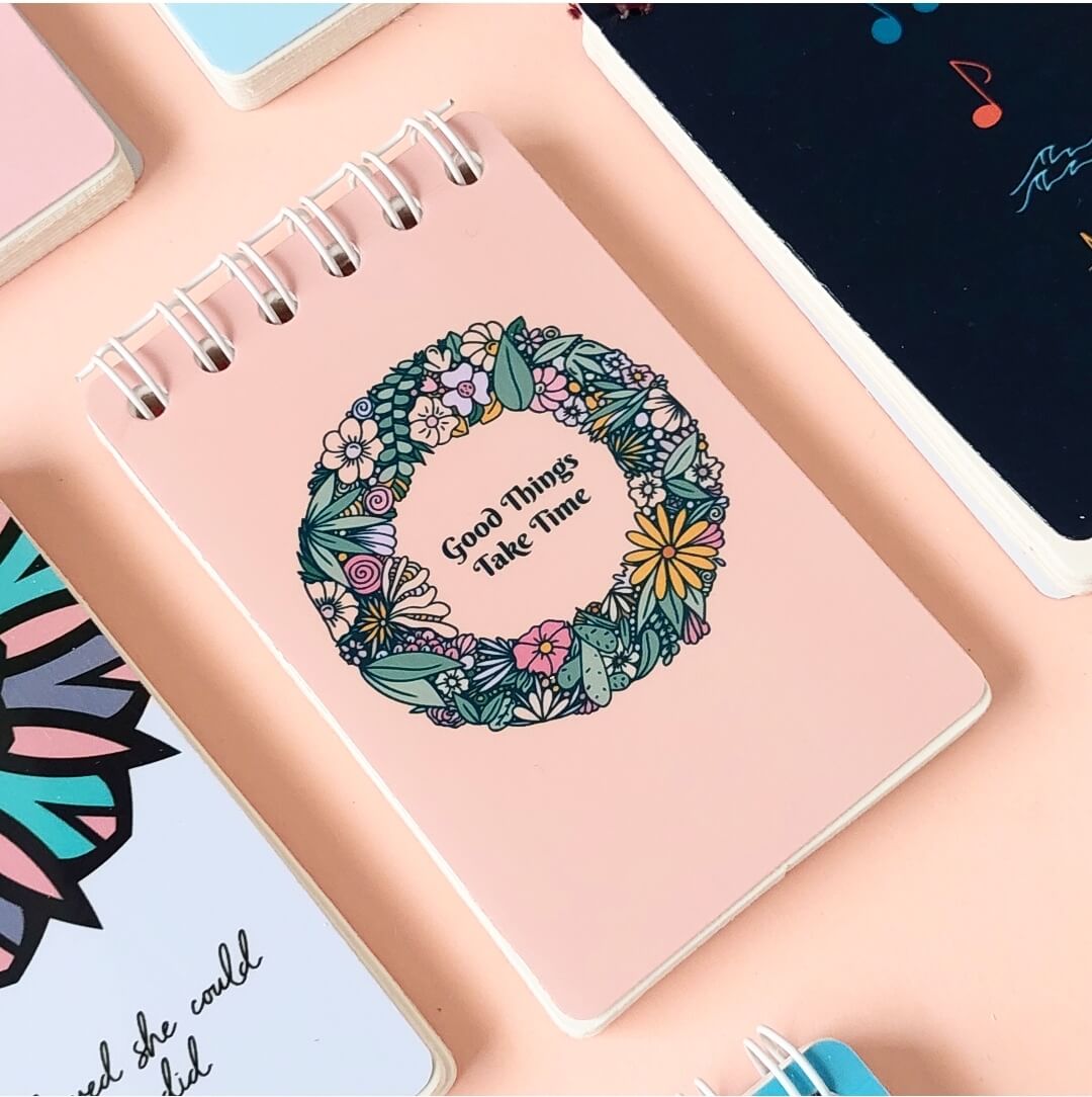 Good things take time Pink Mini Notepad