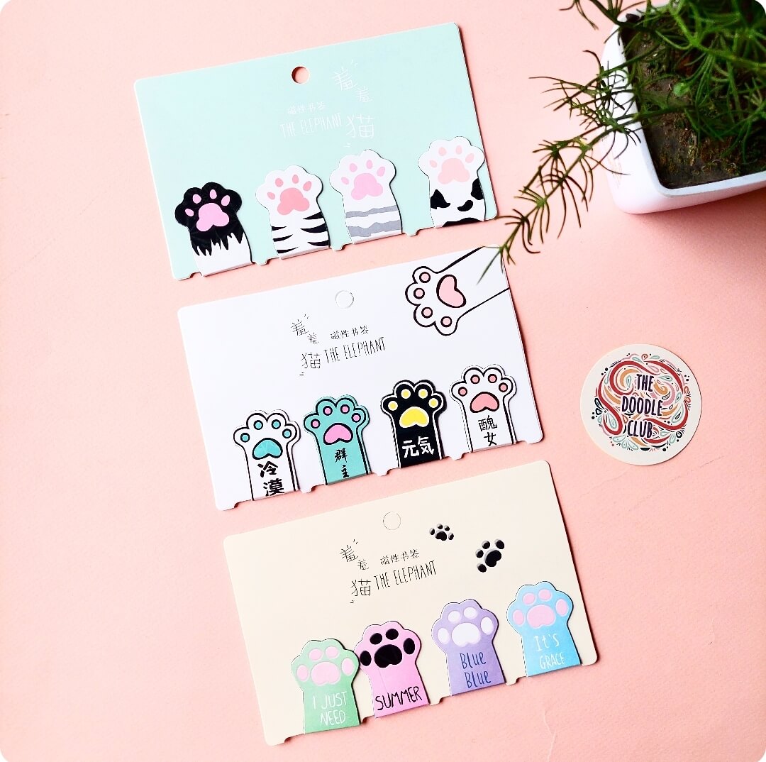 White Cat Magnetic Bookmarks