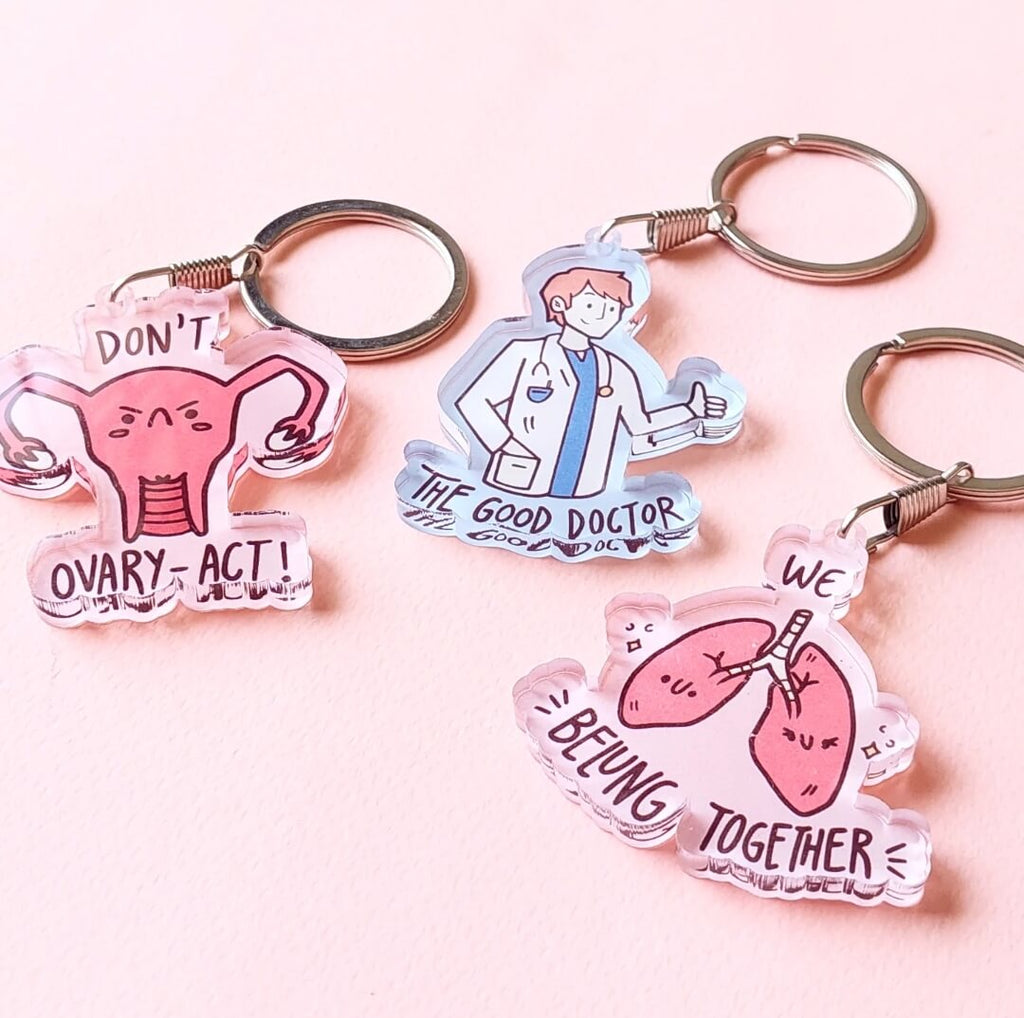 Internal Medical Keychains Set of 3 Medical Themed Acrylic Keychains – The Doodle Club