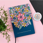 Teal Blue Grow Through Floral Journal