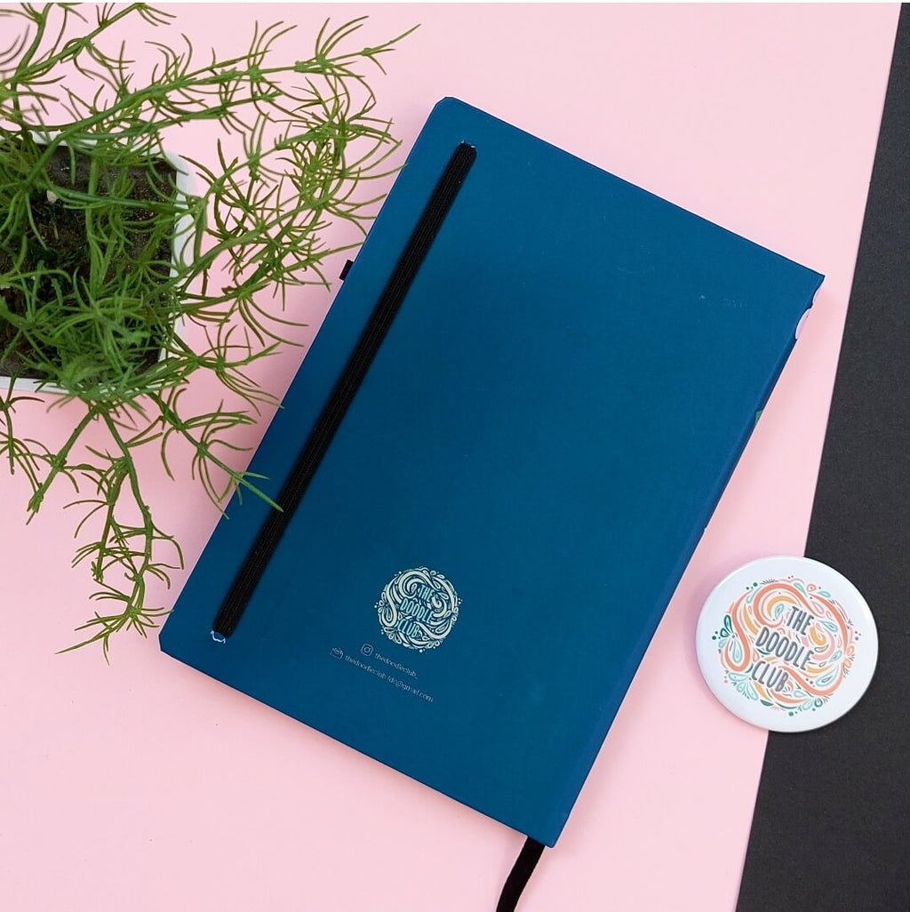 Teal Blue Grow Through Floral Journal