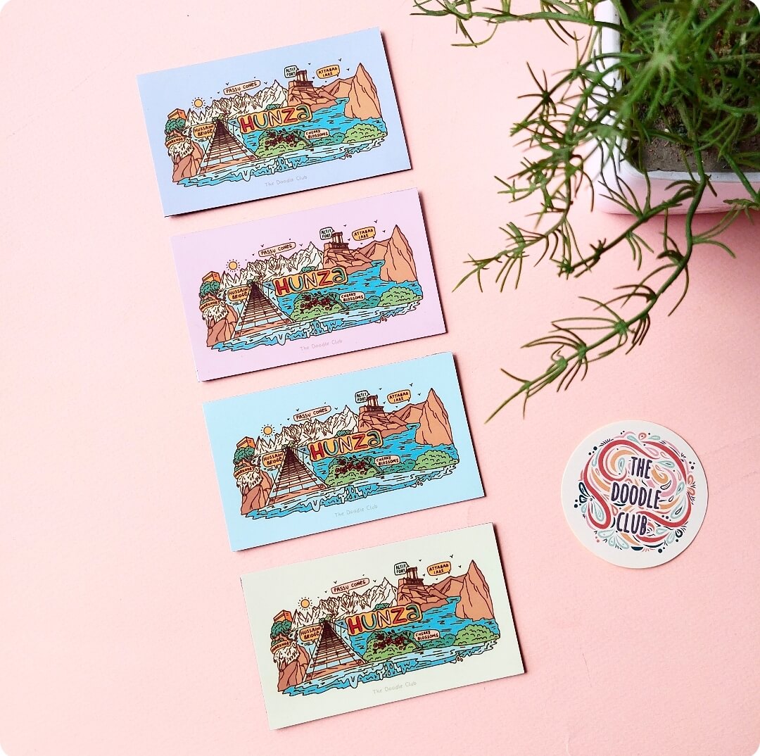 Hunza Doodle Fridge Magnet Off-White