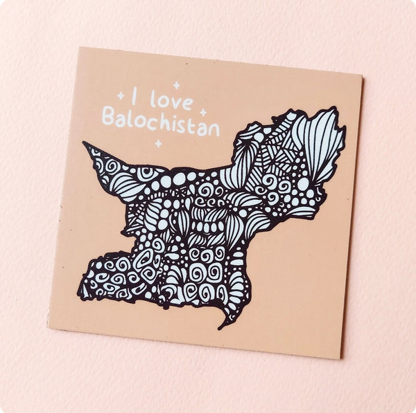I love Balochistan' Doodle - Fridge Magnet