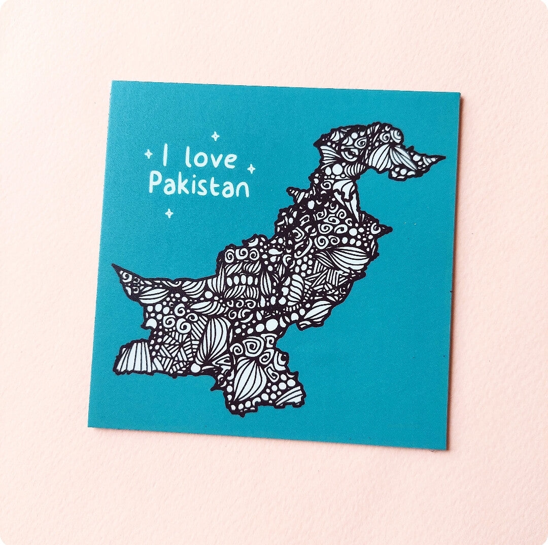 I love Pakistan' Doodle - Fridge Magnet
