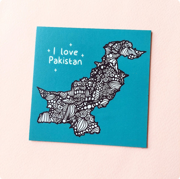 I love Pakistan' Doodle - Fridge Magnet