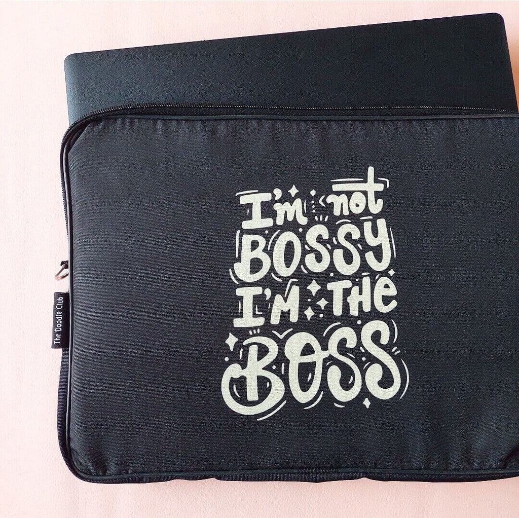 I'm not Bossy Black & Cream Laptop Sleeve