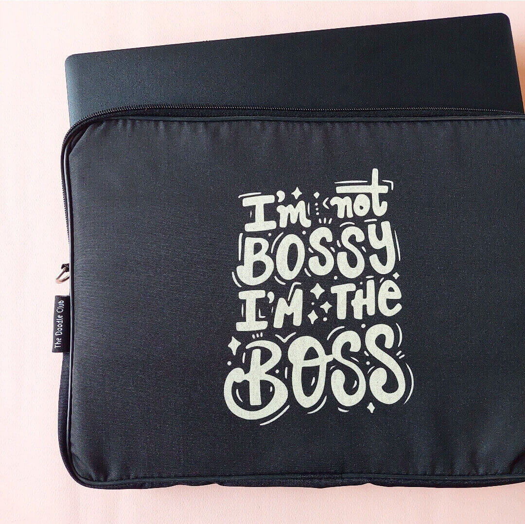 I'm not Bossy Black & Cream Laptop Sleeve