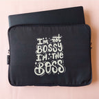 I'm not Bossy Black & Cream Laptop Sleeve