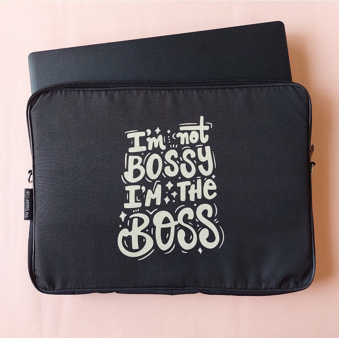 I'm not Bossy Black & Cream Laptop Sleeve