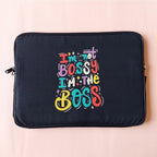 I'm not Bossy Rainbow Black Laptop Sleeve