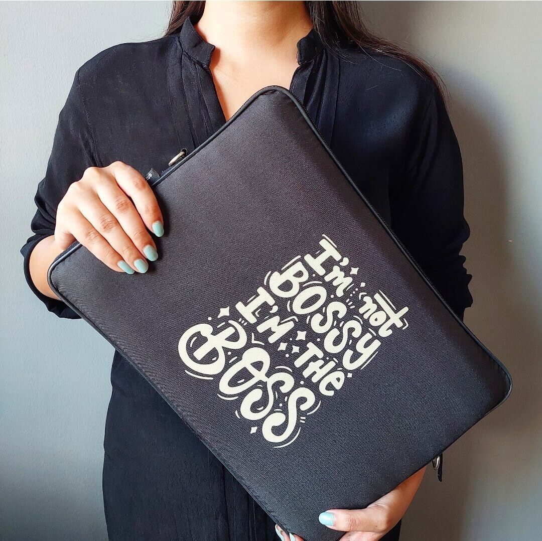 I'm not Bossy Black & Cream Laptop Sleeve