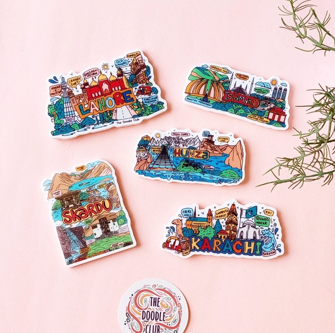 Set of 5 Acrylic Fridge Magnets Cities Magnets