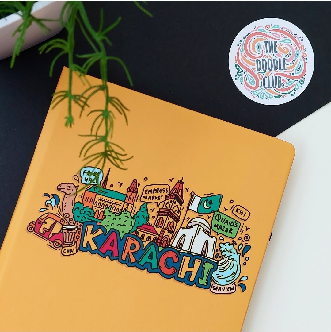 Karachi Doodle Journal - Mustard Yellow