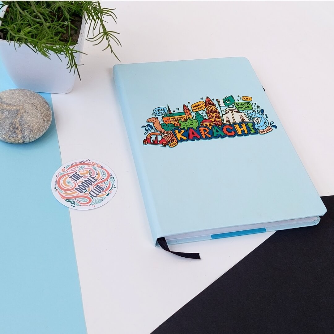 Sky Blue Karachi Doodle Journal