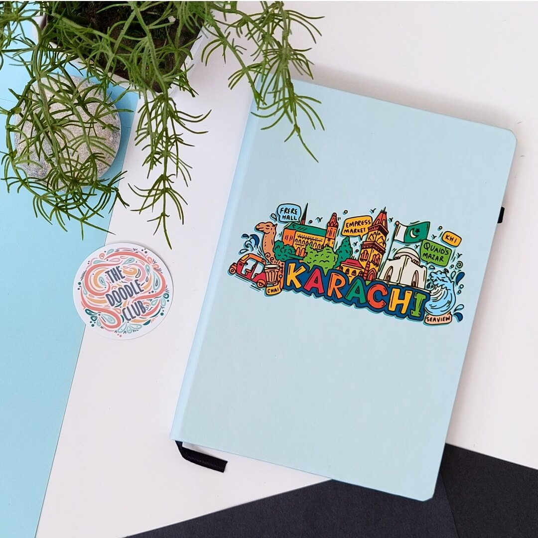 Sky Blue Karachi Doodle Journal