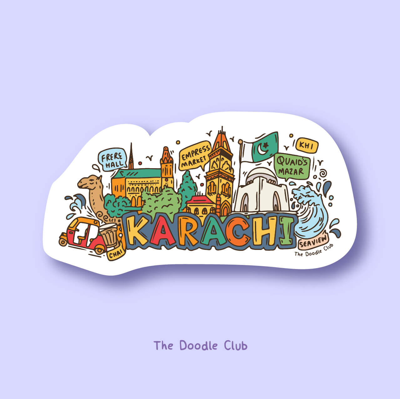 Karachi Doodle Sticker