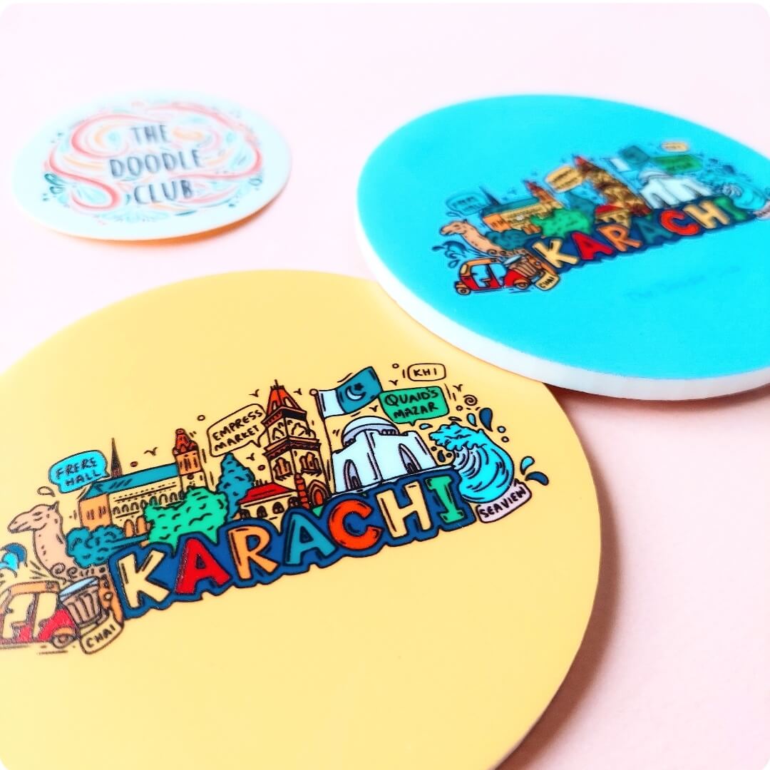 Karachi Yellow Acrylic Coaster