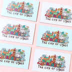 Karachi - The city of lights Mint Green Doodle Fridge Magnet