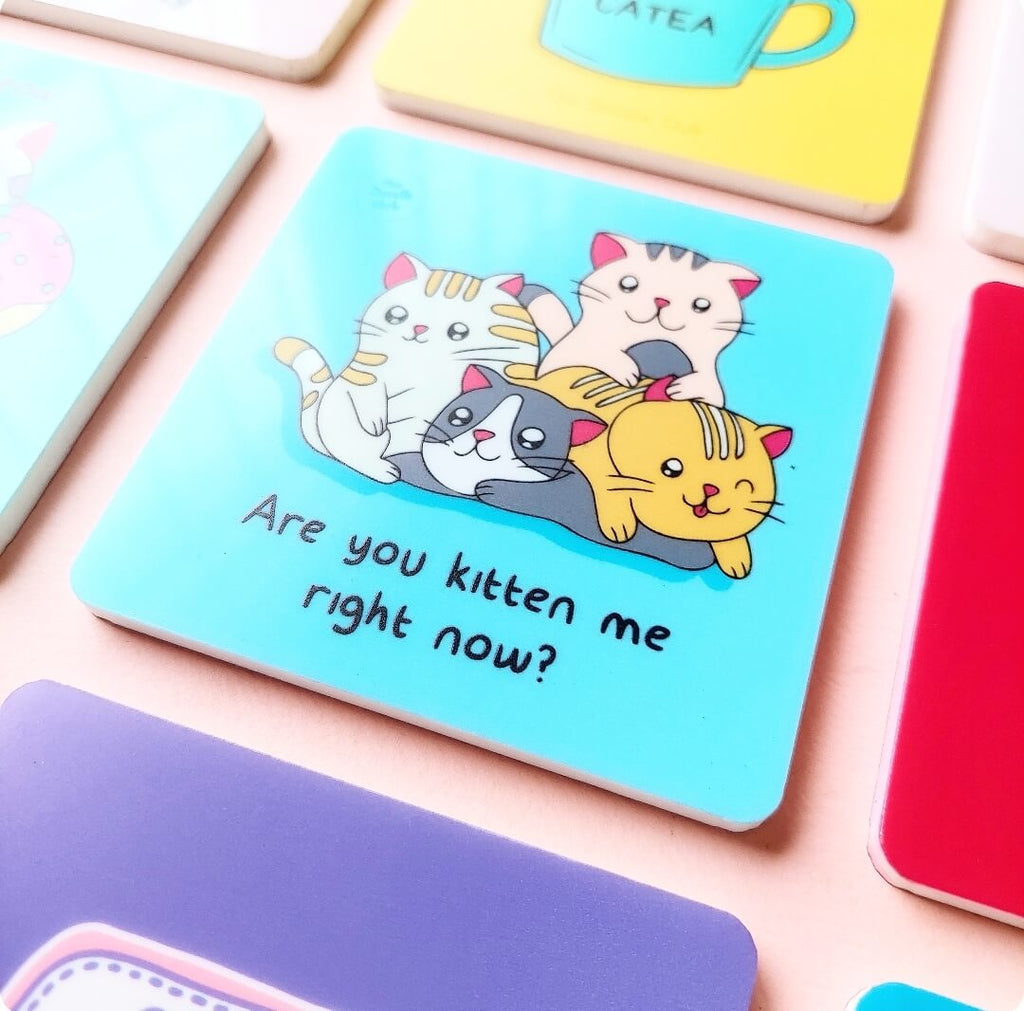Are you Kitten me Acrylic Coaster