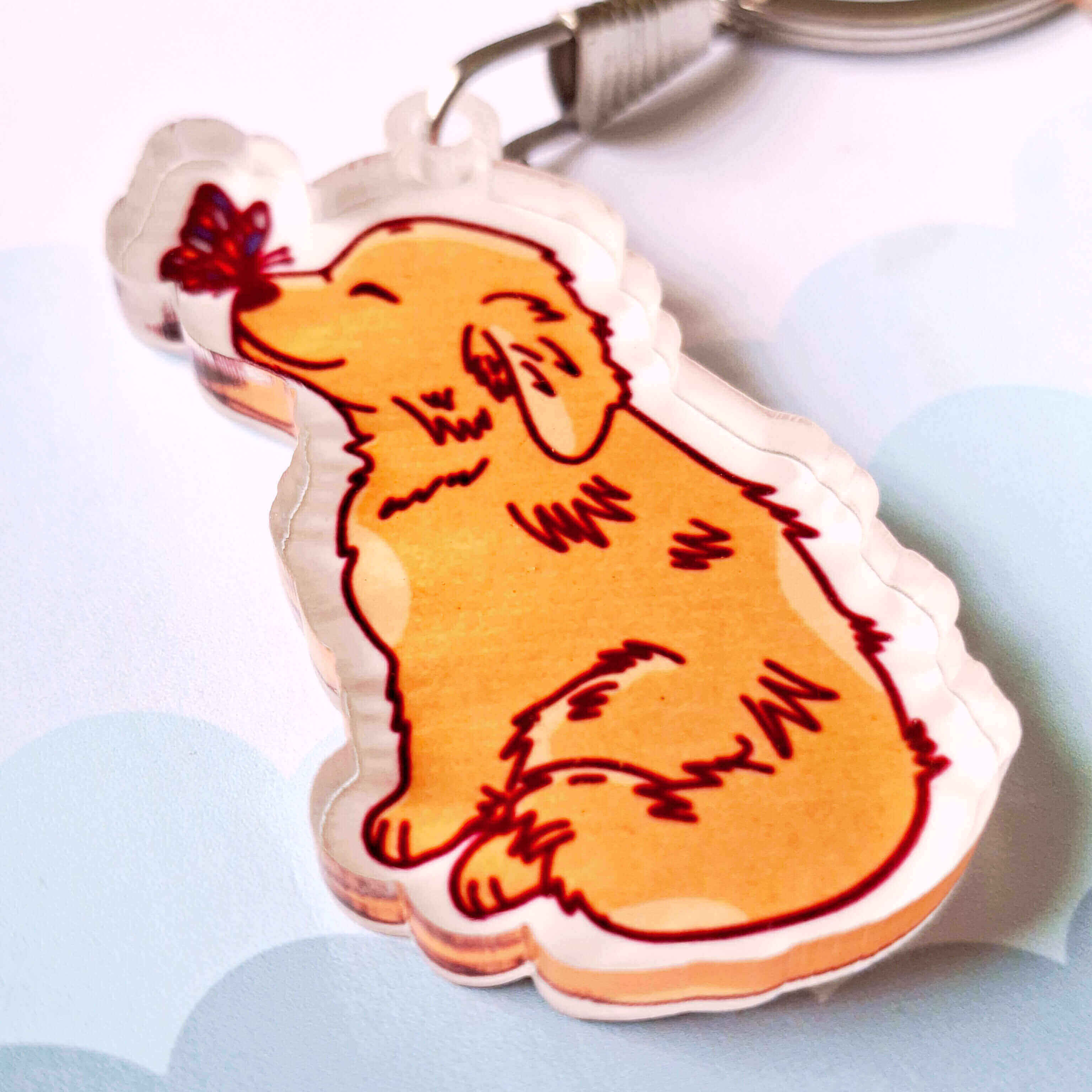 Labrador Butterfly Acrylic Keychain