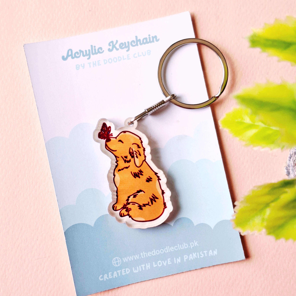 Labrador Butterfly Acrylic Keychain
