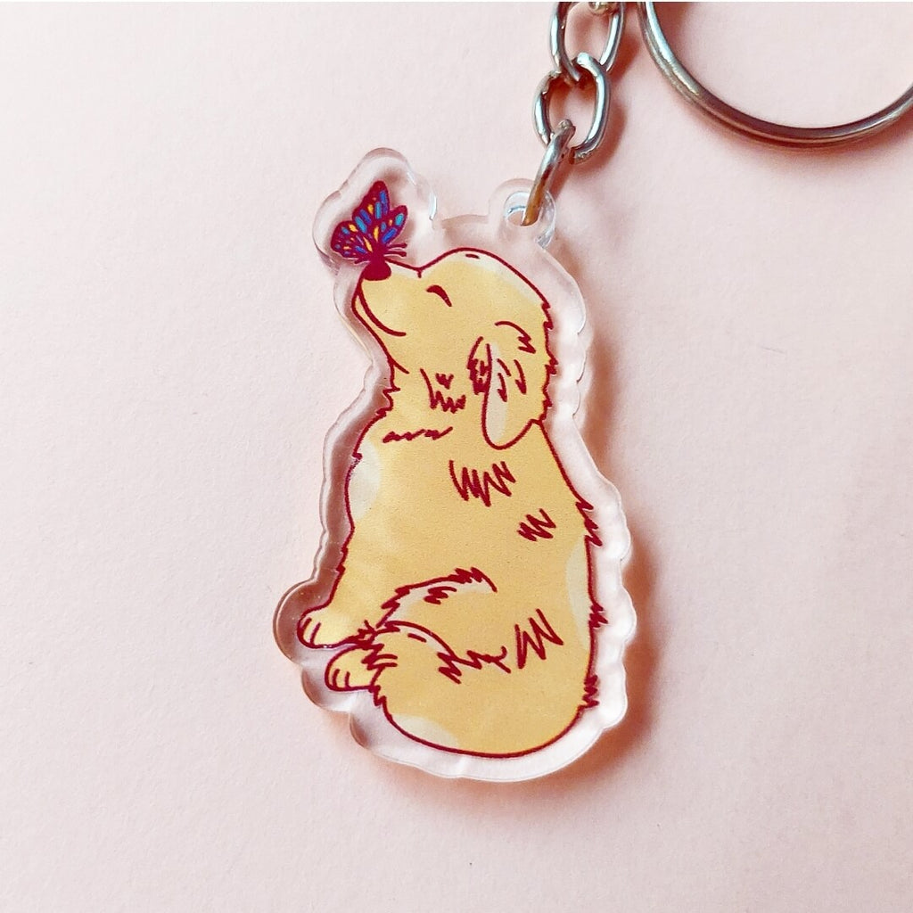 Labrador Butterfly Acrylic Keychain