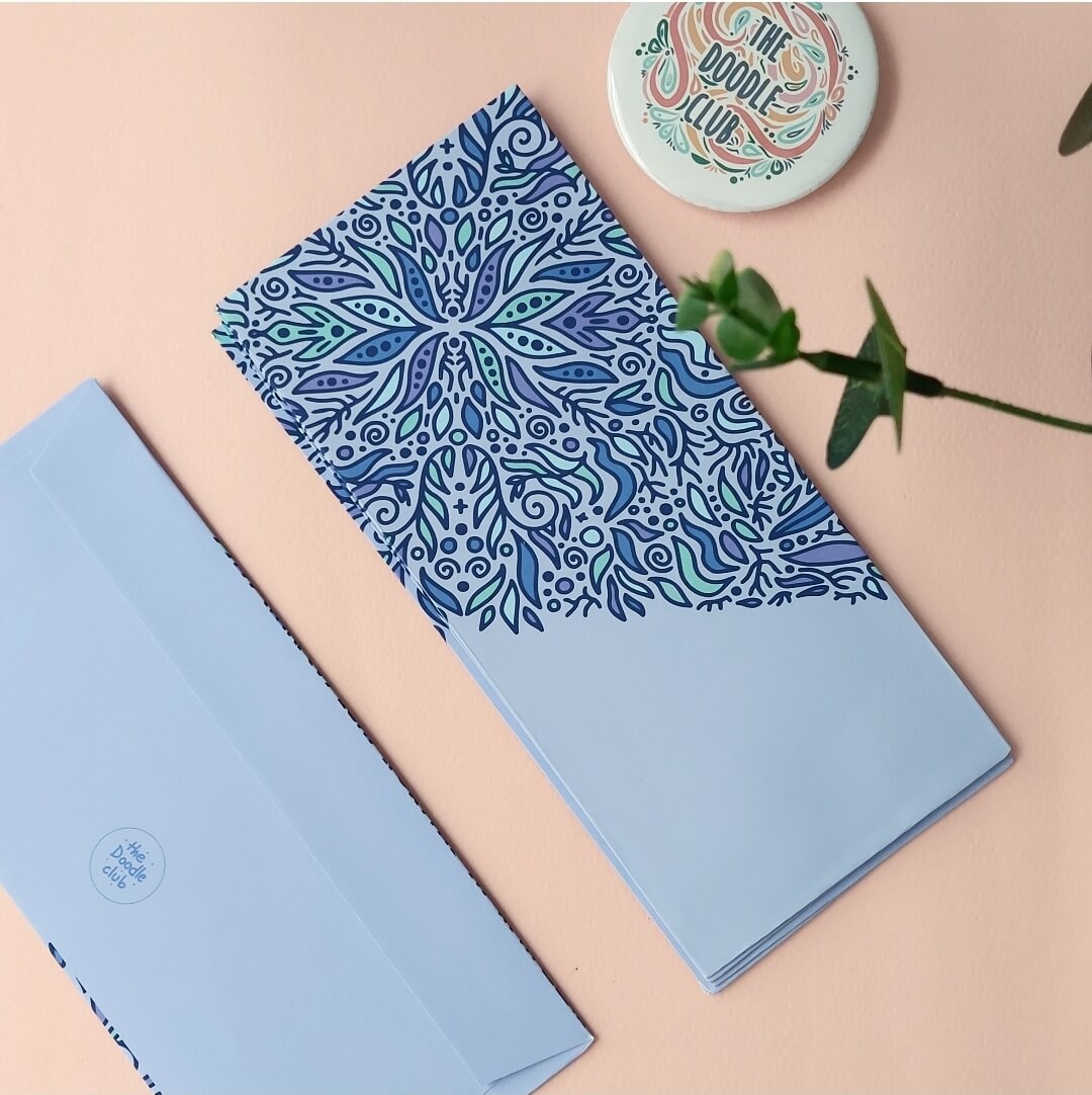 Lavender Leaves Doodle Envelopes