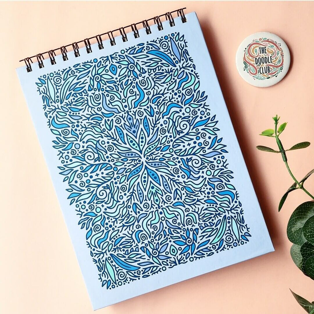 Leaves Doodle Periwinkle Sketchbook