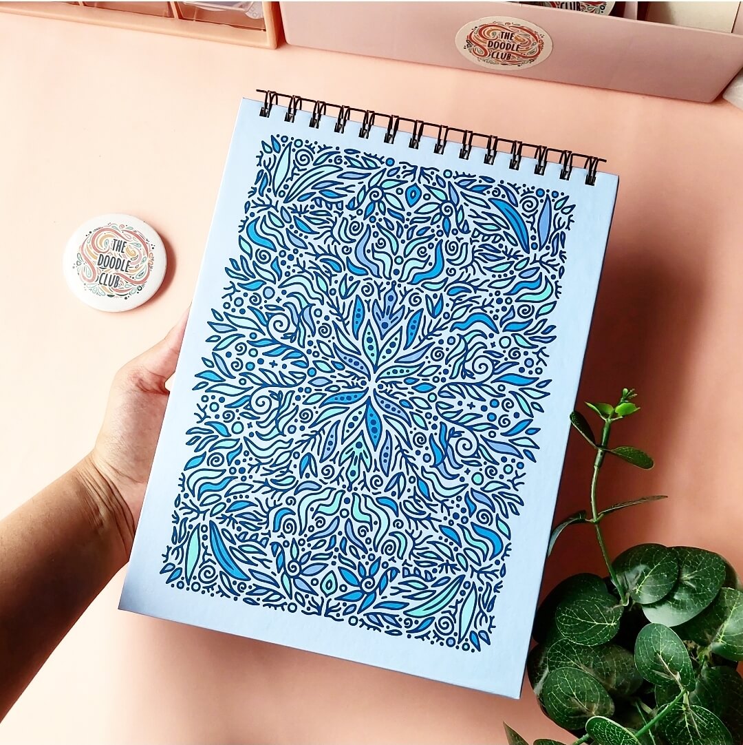 Leaves Doodle Periwinkle Sketchbook