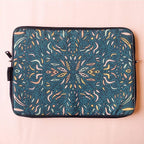 Teal Leaves Doodle Laptop Sleeve
