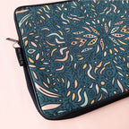 Teal Leaves Doodle Laptop Sleeve