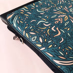 Teal Leaves Doodle Laptop Sleeve