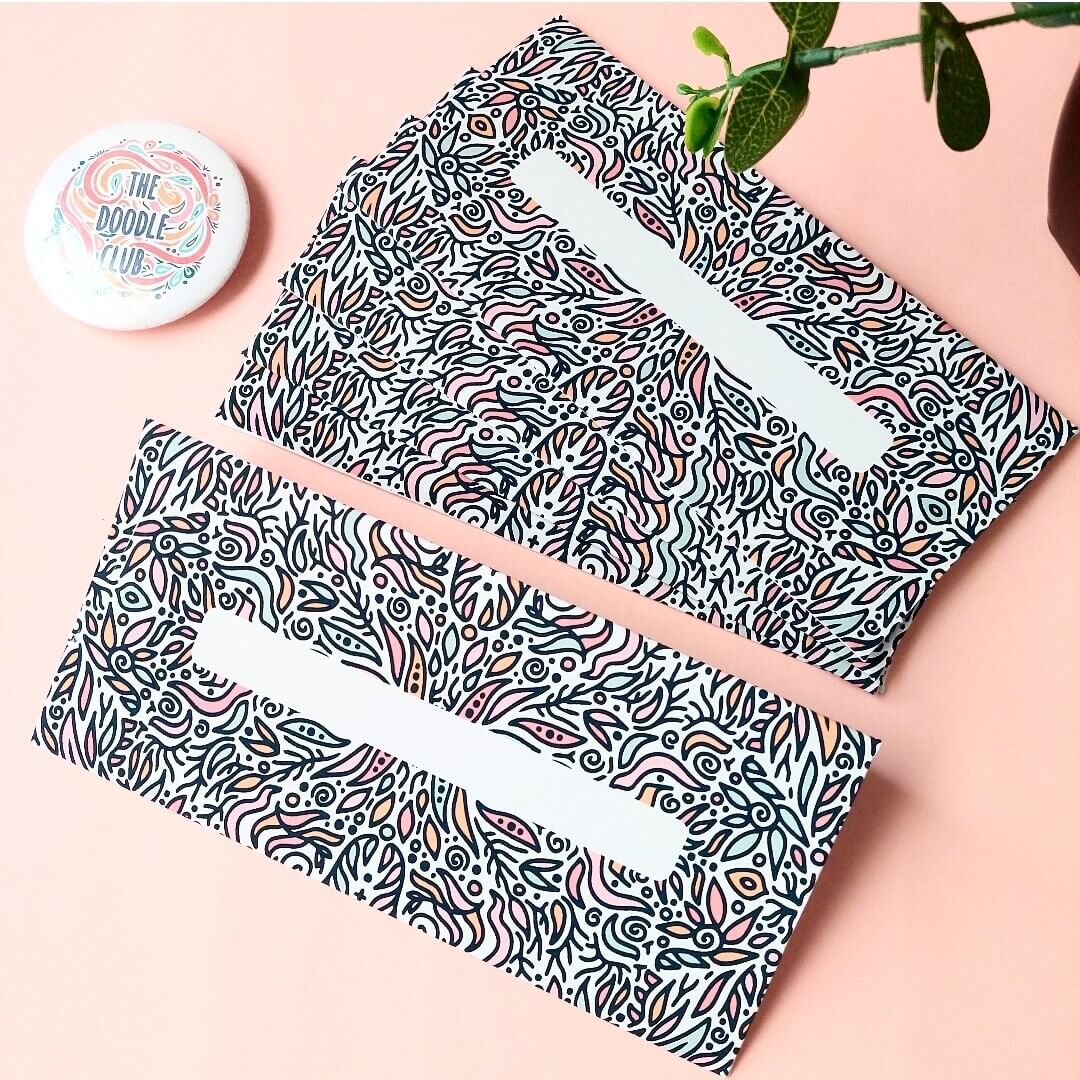 Leaves Doodle Off White Envelopes