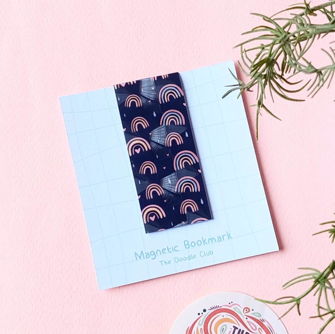 Boho Rainbow 3D Magnetic bookmark
