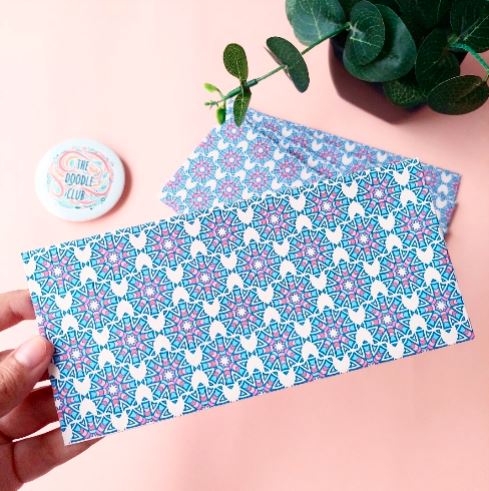 Mandala Pattern Purple And Offwhite Envelopes