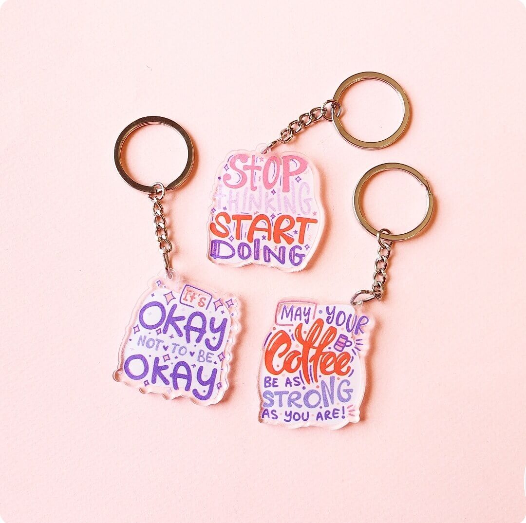 Set of 2 Inspiration Acrylic Keychain