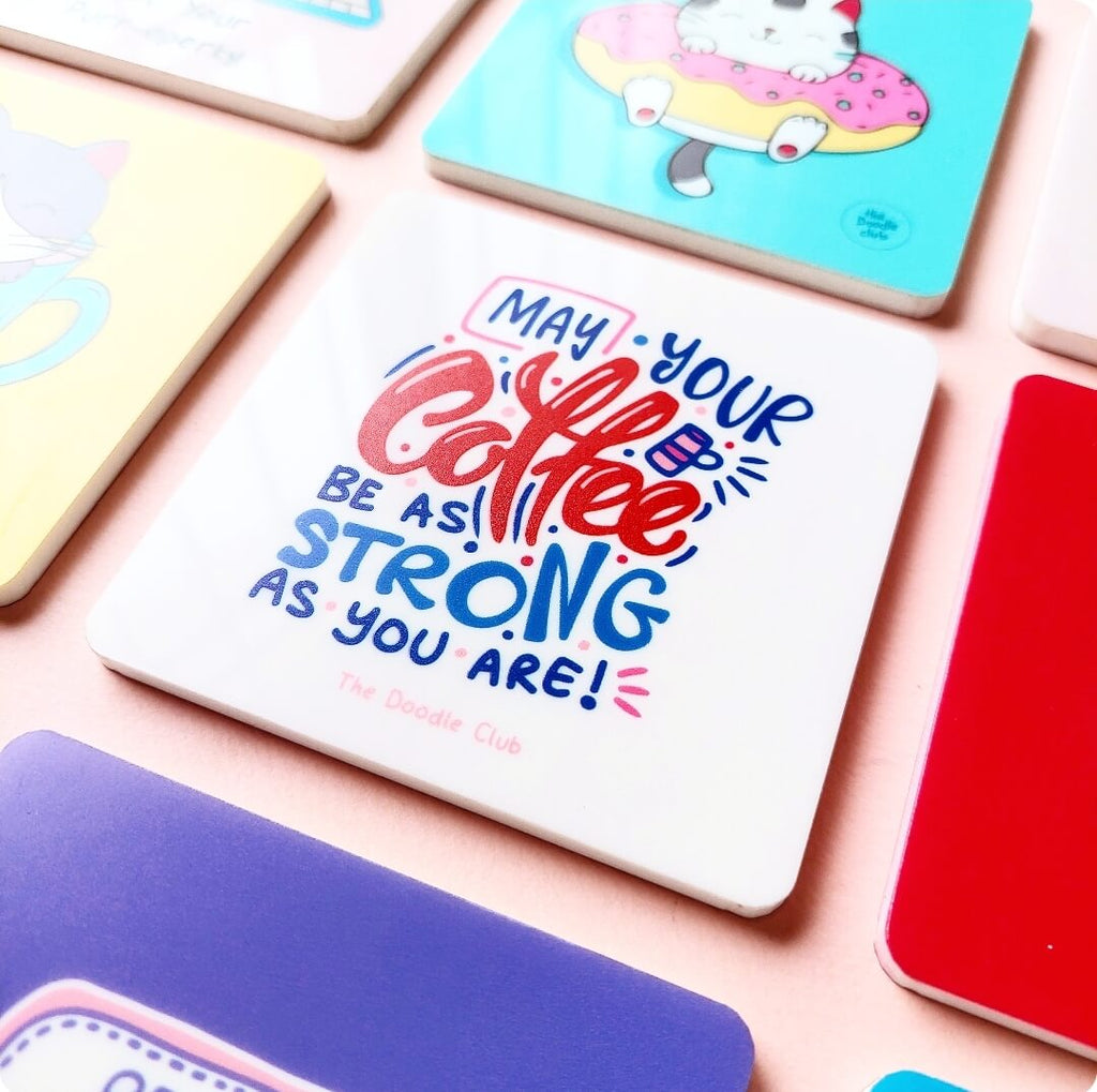 May Your Coffee Acrylic Coaster white