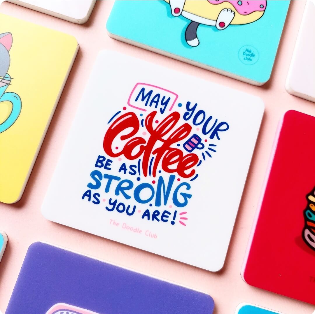 May Your Coffee Acrylic Coaster white