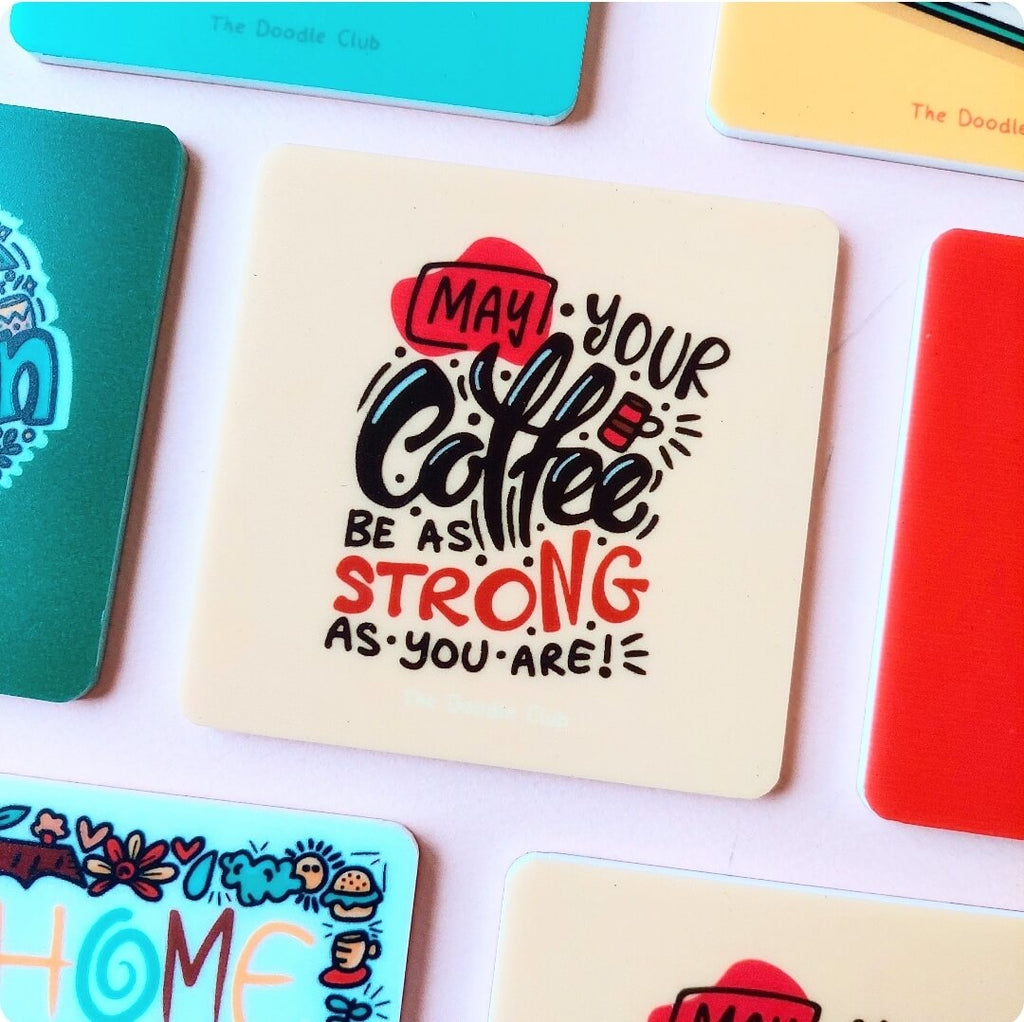 May your Coffee Acrylic Coaster Brown